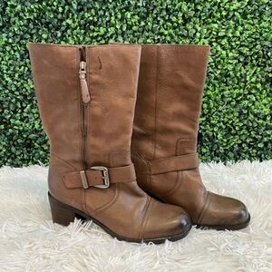 90’s Franco Sarto Brown Square Toe Boots